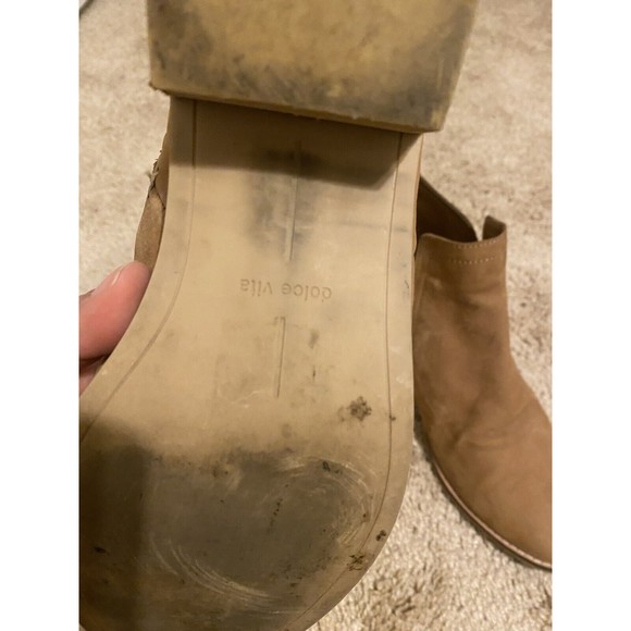 Dolce Vita Tessey Ankle Booties Brown Suede Women's Size 9 Shoes Slip-On Boots - Picture 6 of 7